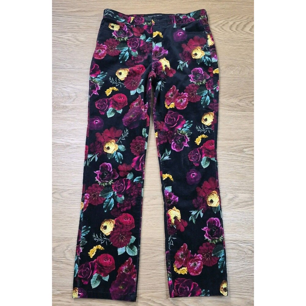 Boston Proper Pants Womens 10 Floral Poppy Print Preppy Work Caual 32x29
